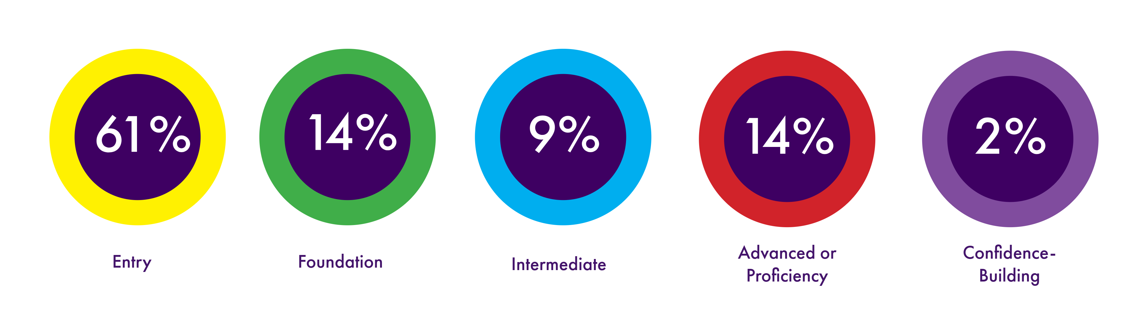Graph showing the number of learners by level in 2024-2025