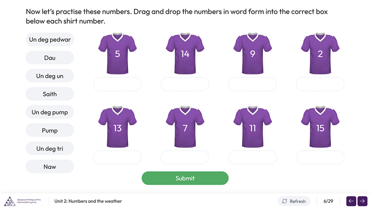 Unit 2 drag and drop slide with purple shirts