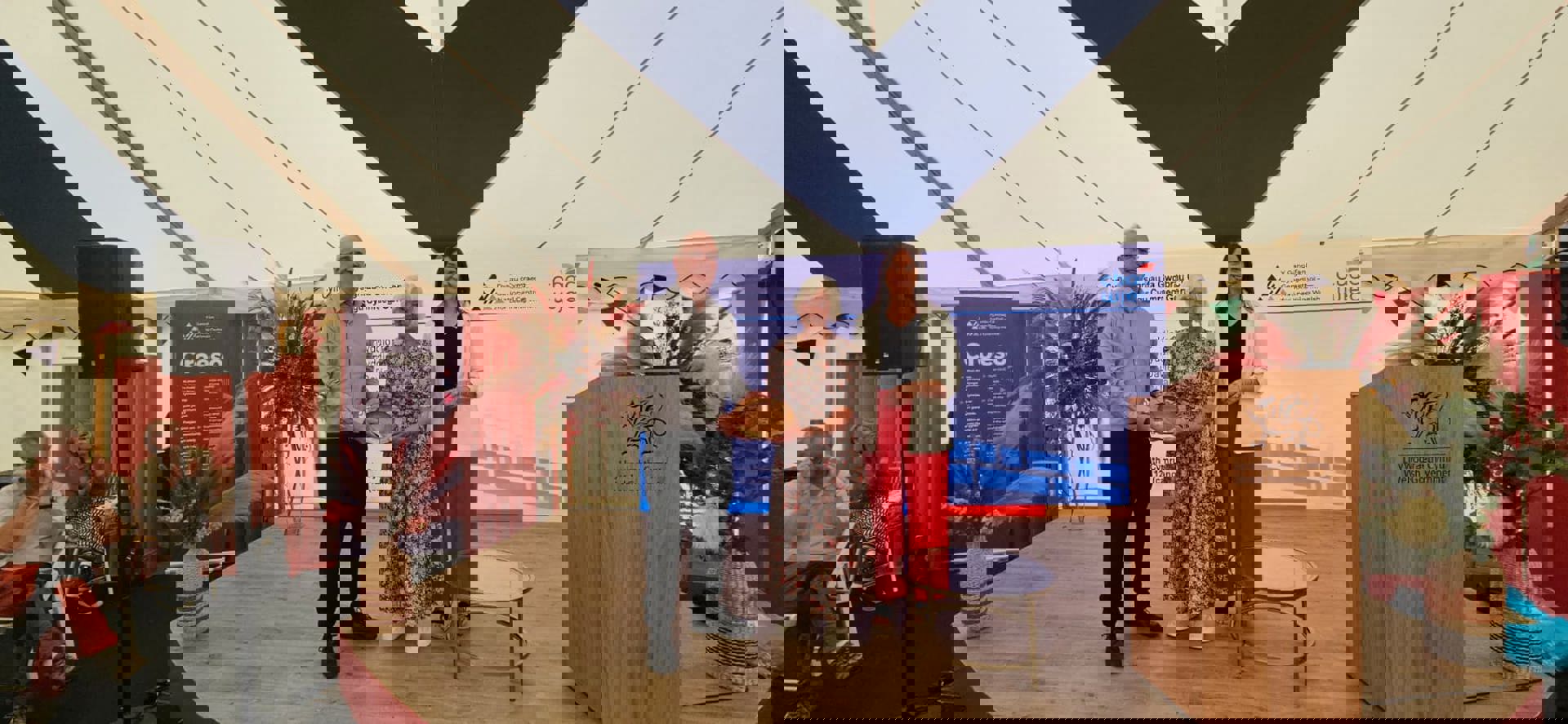 Barbara Roberts from Aberaeron receives the Aled Roberts Memorial Award